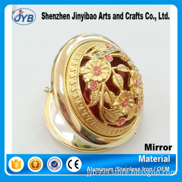 Best gift products custom shape round make-up metal mirror for hotel